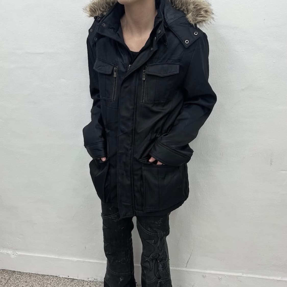 Y2K fur coat jacket 상품이미지4