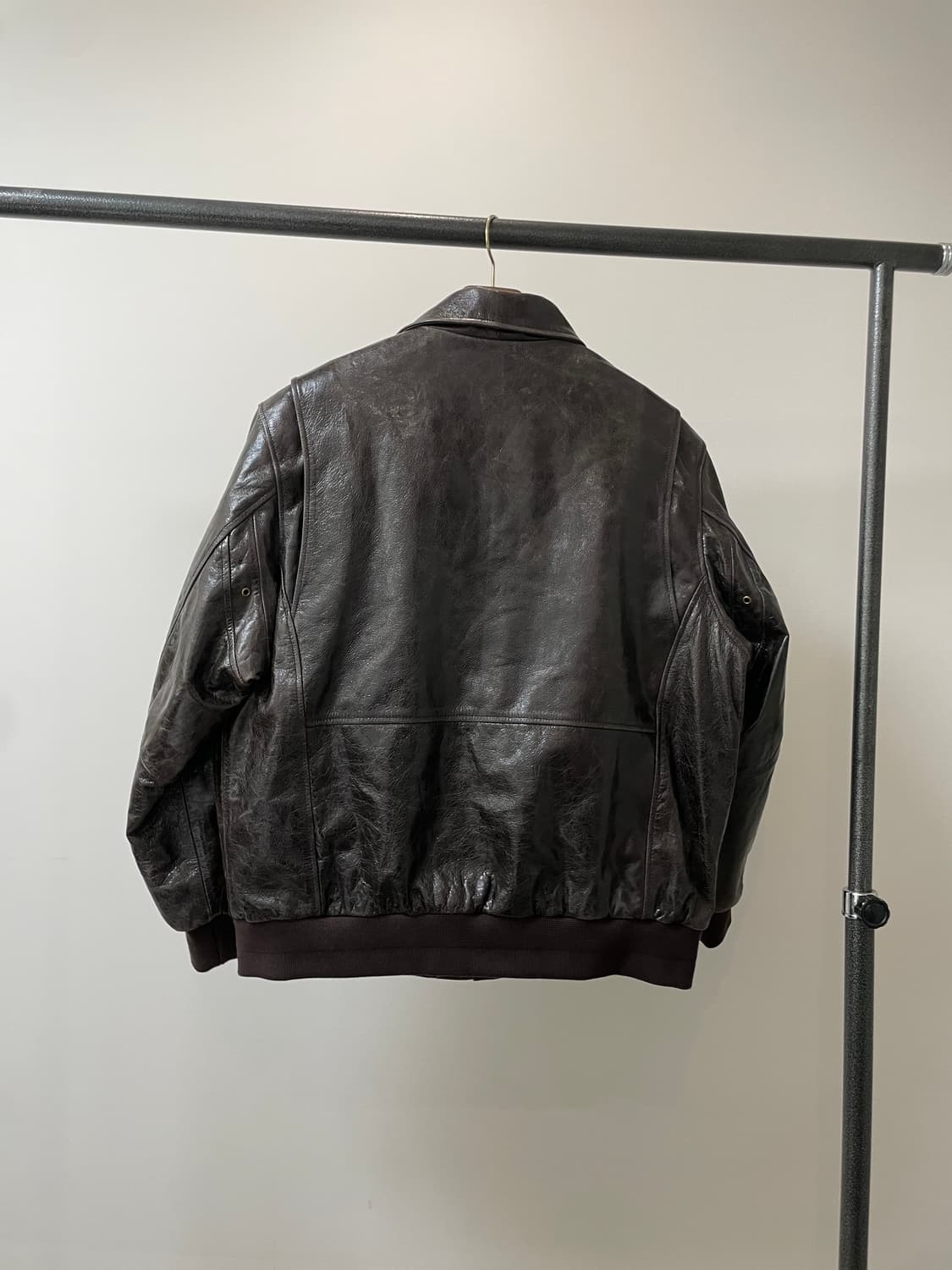 (107~) Halei Leather 소가죽 패치 플라이트 자켓 상품이미지4