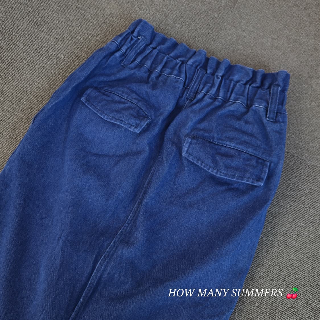 로리즈팜 밴딩 데님 롱 스커트 F 블루 코튼 빈티지 포켓 워싱 상품이미지7