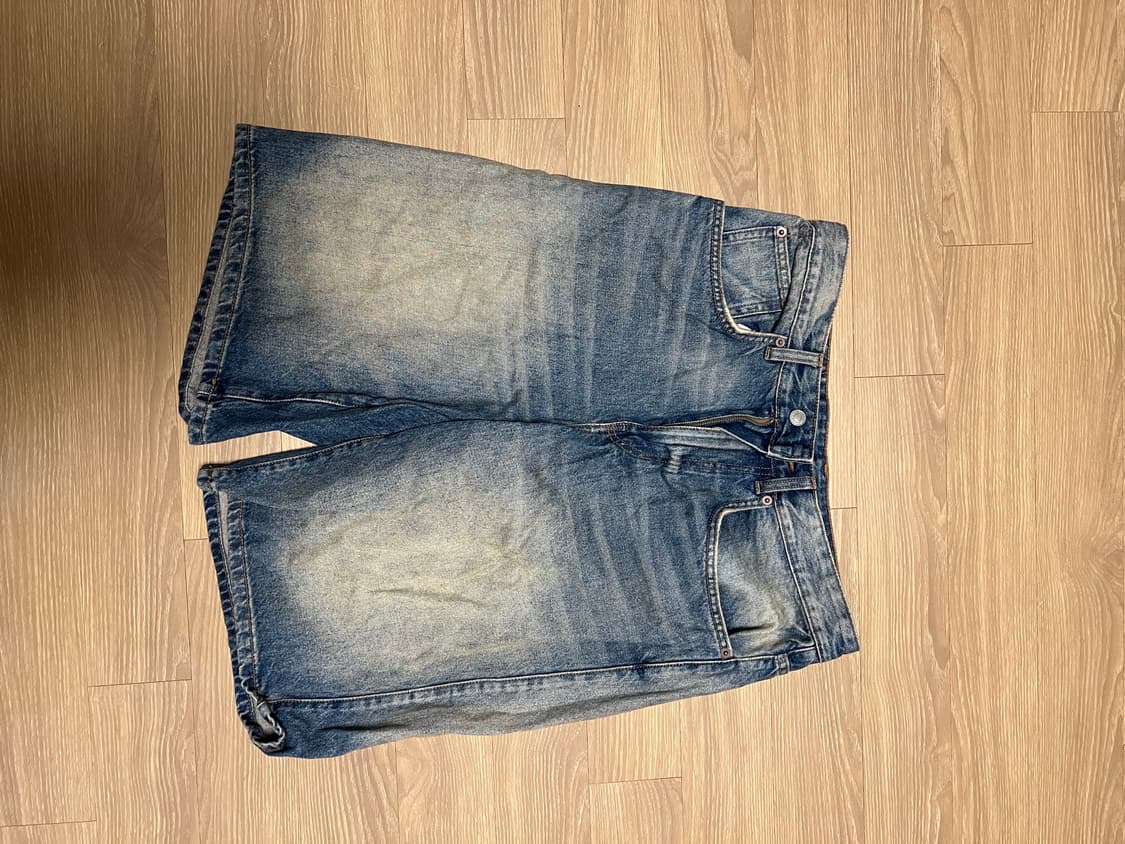 Zara 배기핏 데님 버뮤다 팬츠 상품이미지2