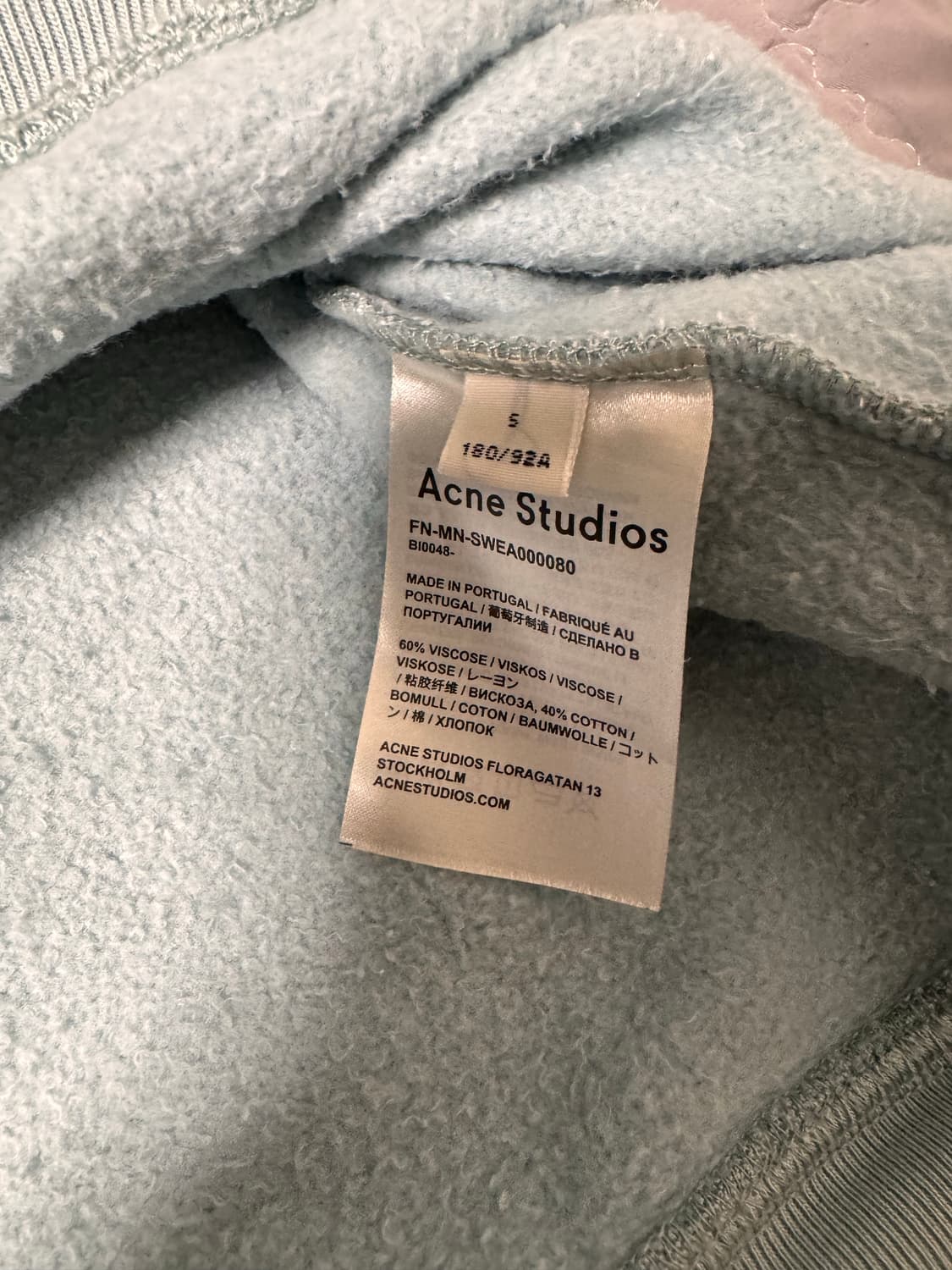 아크네 스튜디오 넥로고 맨투맨 s 민트 플로고 상품이미지3