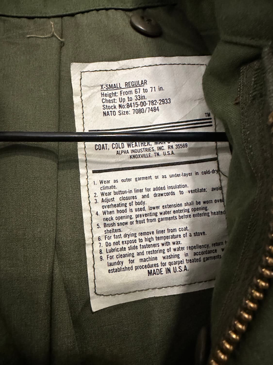 XS)M65 필드자켓 민수용 상품이미지3