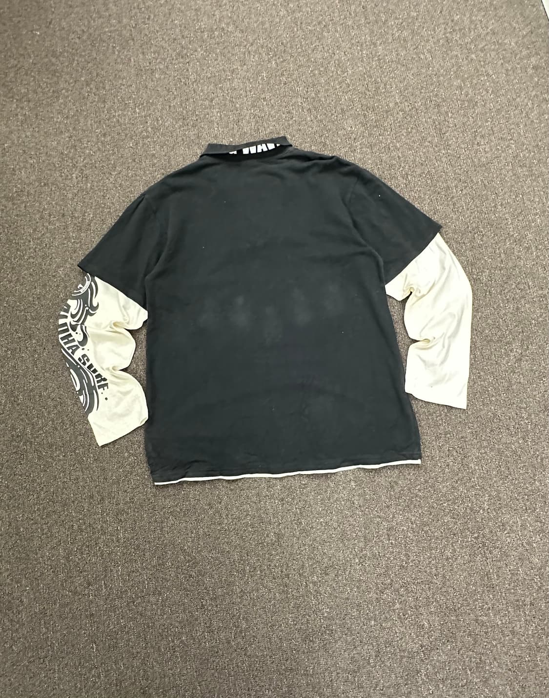 XL)Japanese vintage 그래픽 블랙 레이어드 긴팔 상품이미지5