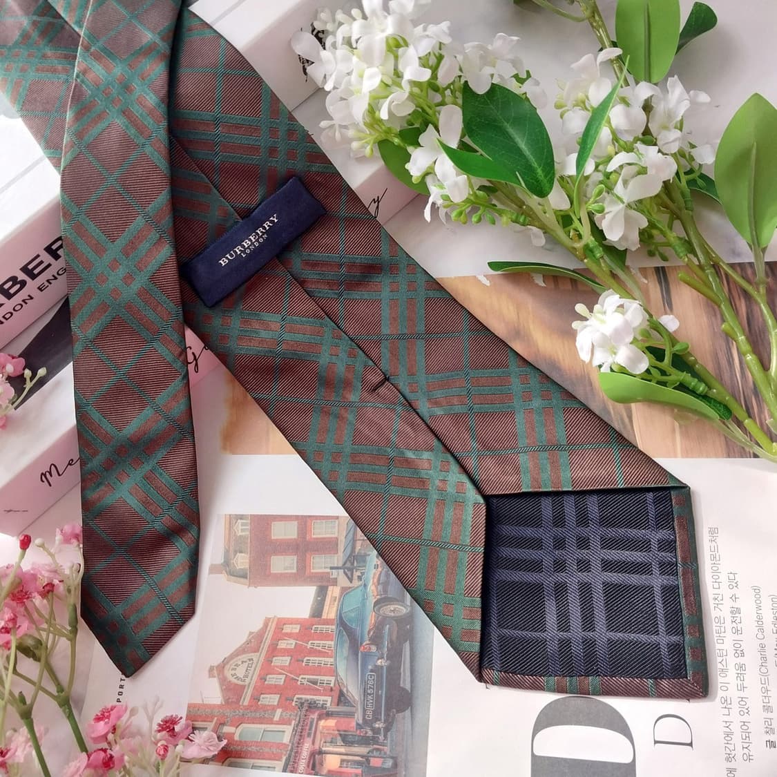 버버리 실크 브라운 노바 체크 넥타이 9.7cm A+등급 K2119 상품이미지4