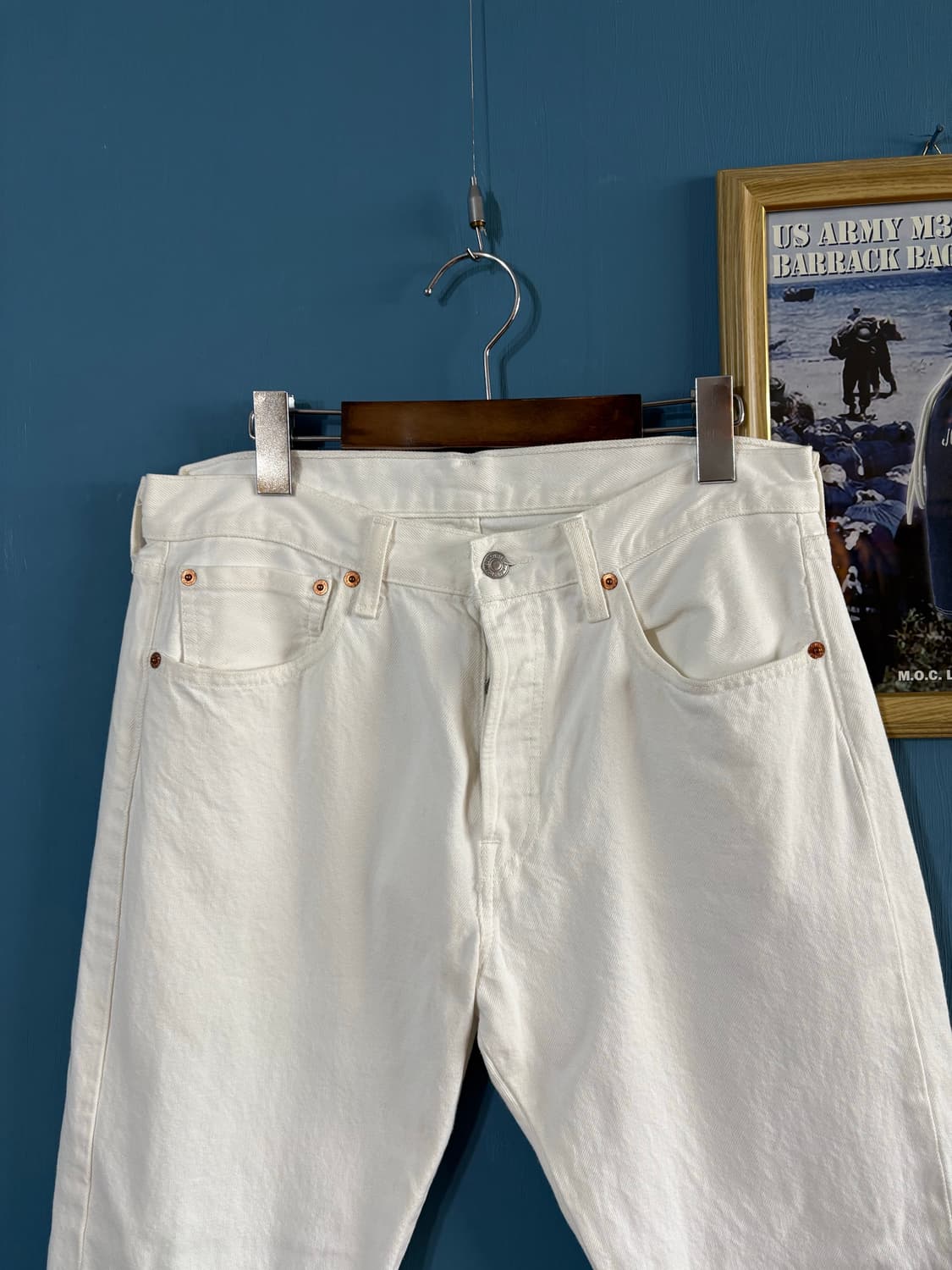 00‘s Levis 501 white denim pant. 상품이미지2