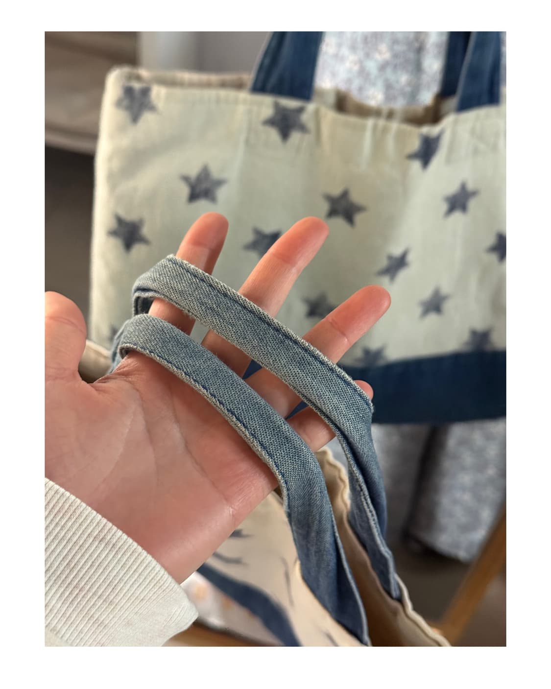 별가방 별패턴 별무늬 별스탬프 손가방 일본빈티지 상품이미지2