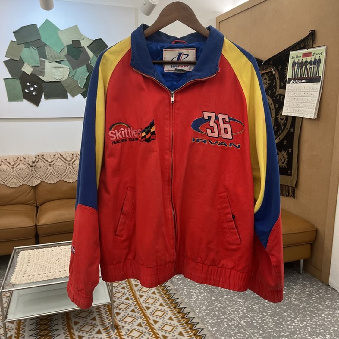 빈티지 희귀 펑크 키치 스키틀즈 모터사이클 레이싱 자켓 L C11137 상품이미지3