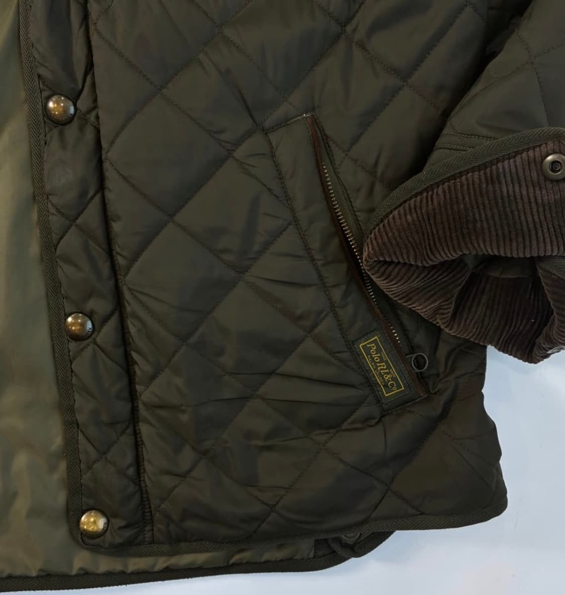 폴로 랄프로렌 퀄팅 자켓L 카키색 상품이미지3