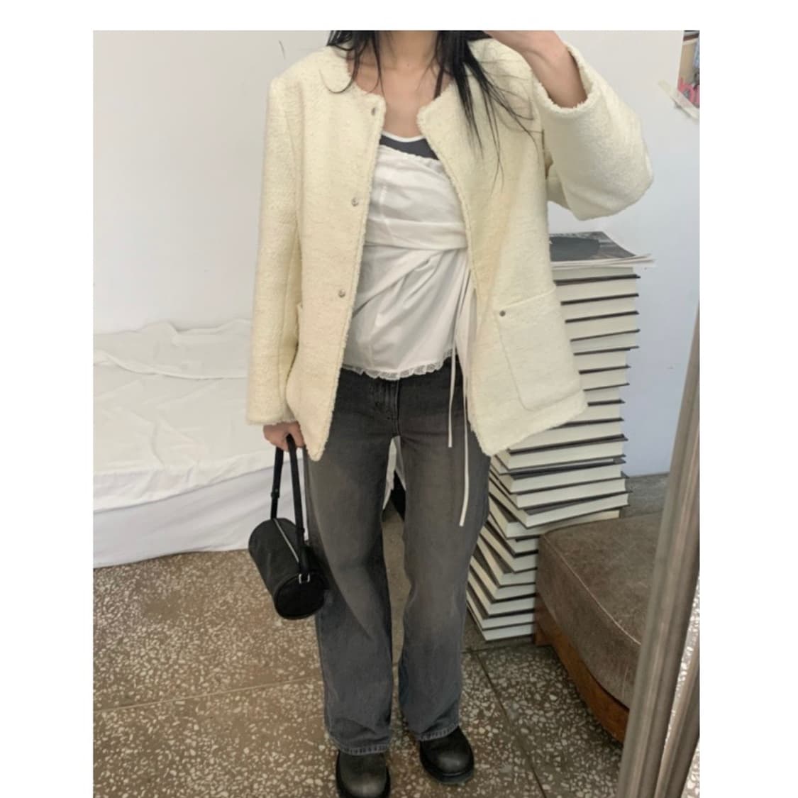 [택O새상품]모어댄예스터데이 그레이 워싱 데님팬츠M 상품이미지3