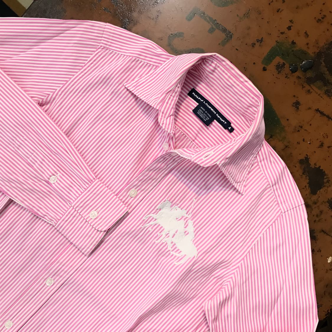 폴로랄프로렌 더블 포니 핑크 스트라이프 셔츠 여성 44 55 사이즈  상품이미지3