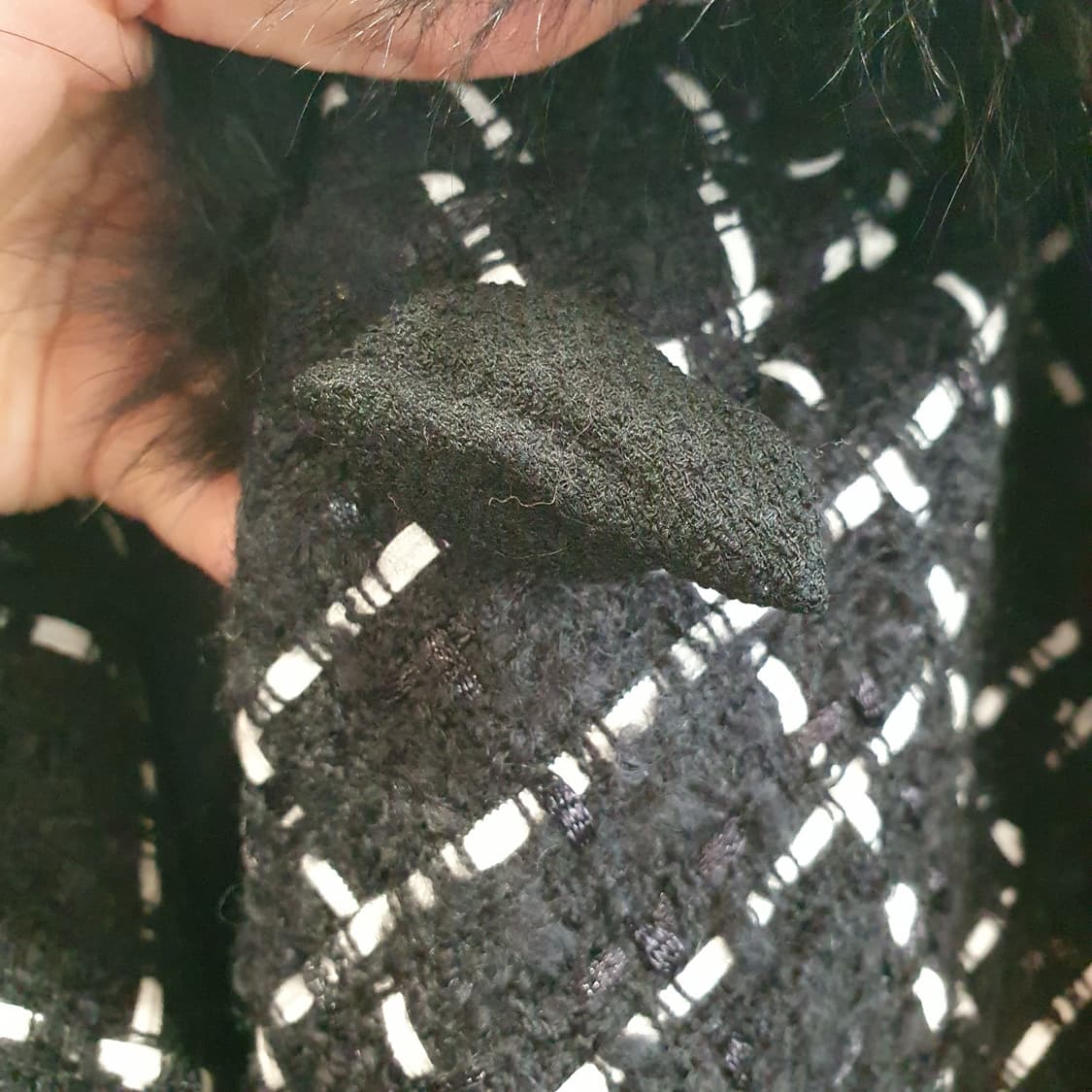 트위드 폭스퍼 코트 Vella *made in Japan 상품이미지9