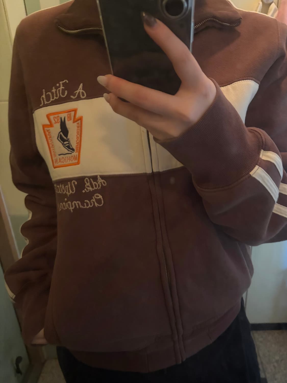 아베크롬비 브라운 기모집업 상품이미지3