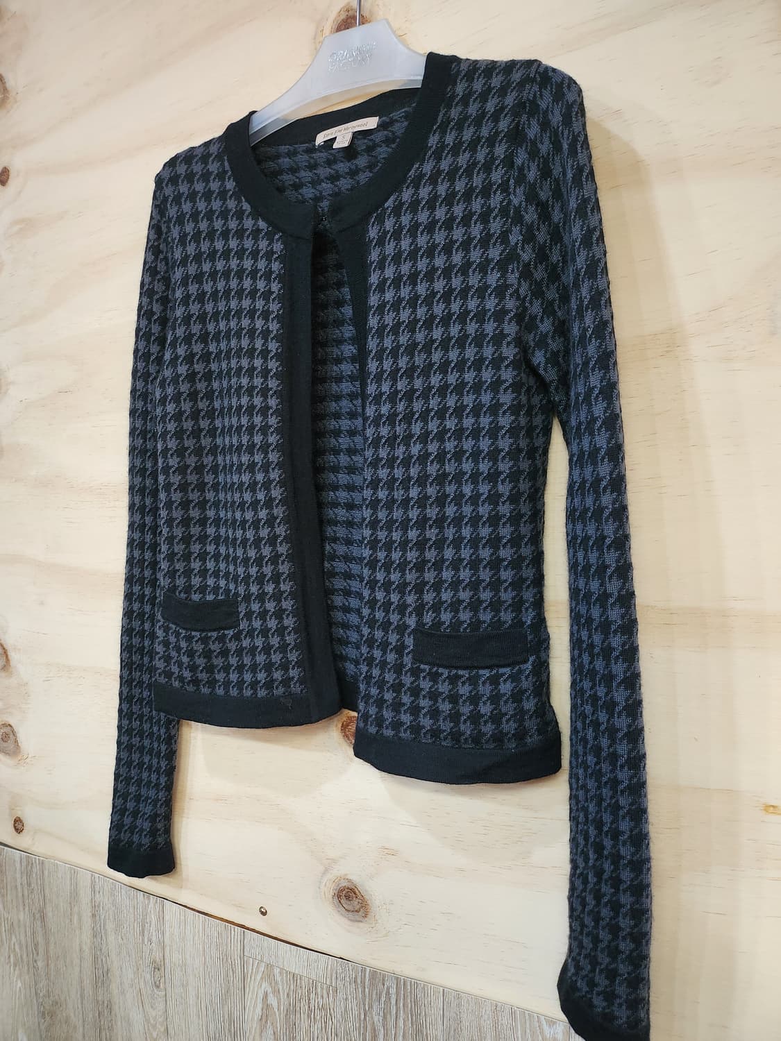 76) 유니클로 체크 울100 가디건 상품이미지3