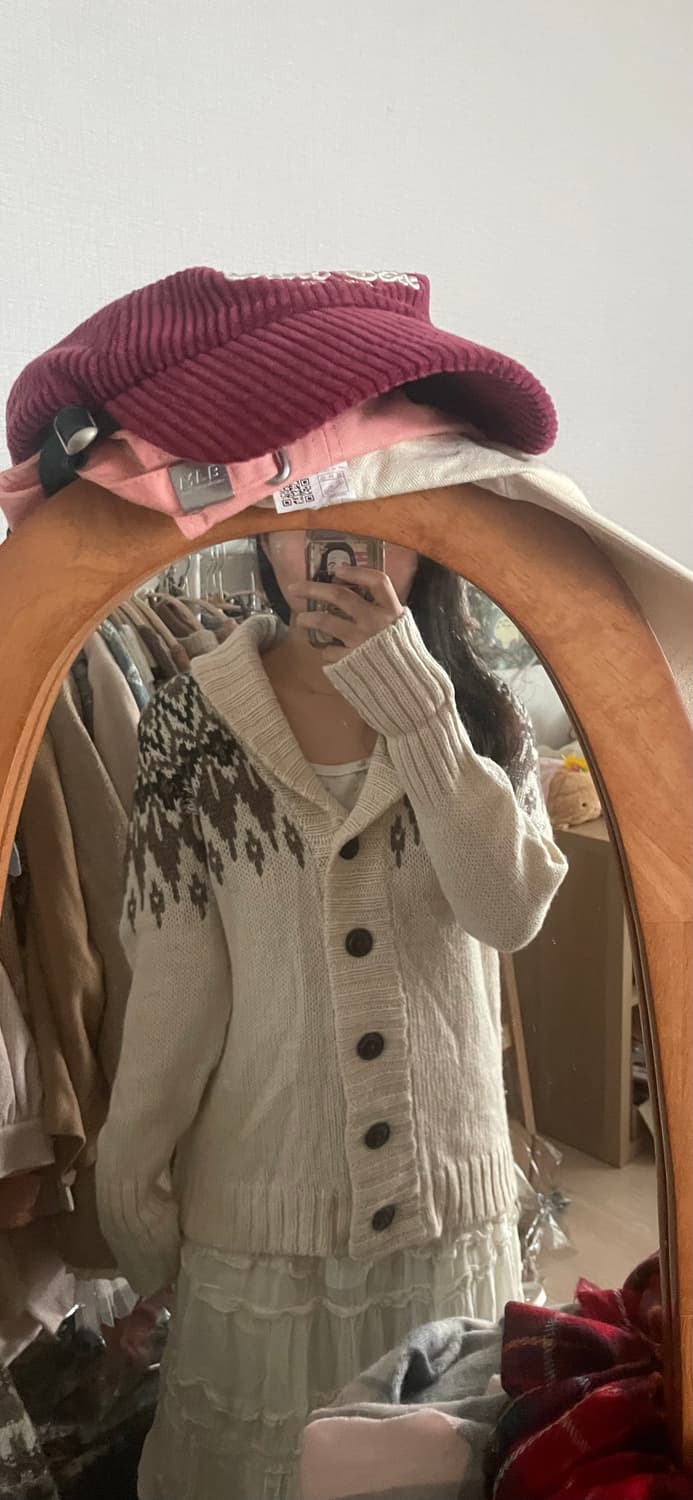 모리걸 빈티지 노르딕 알파카 가디건 🤍 상품이미지5