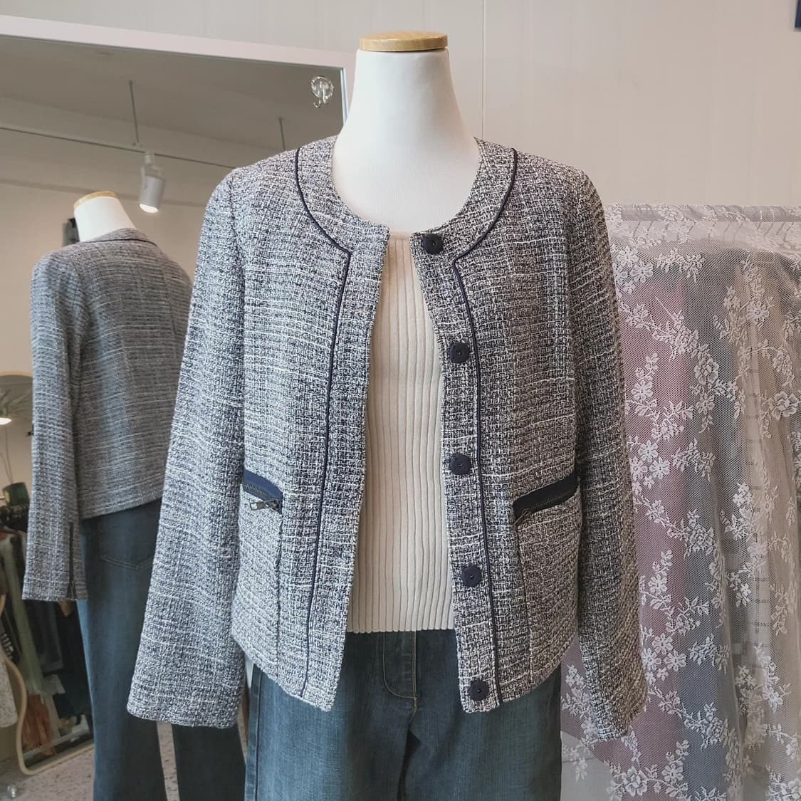Dany&ame 블루 트위드자켓 상품이미지8