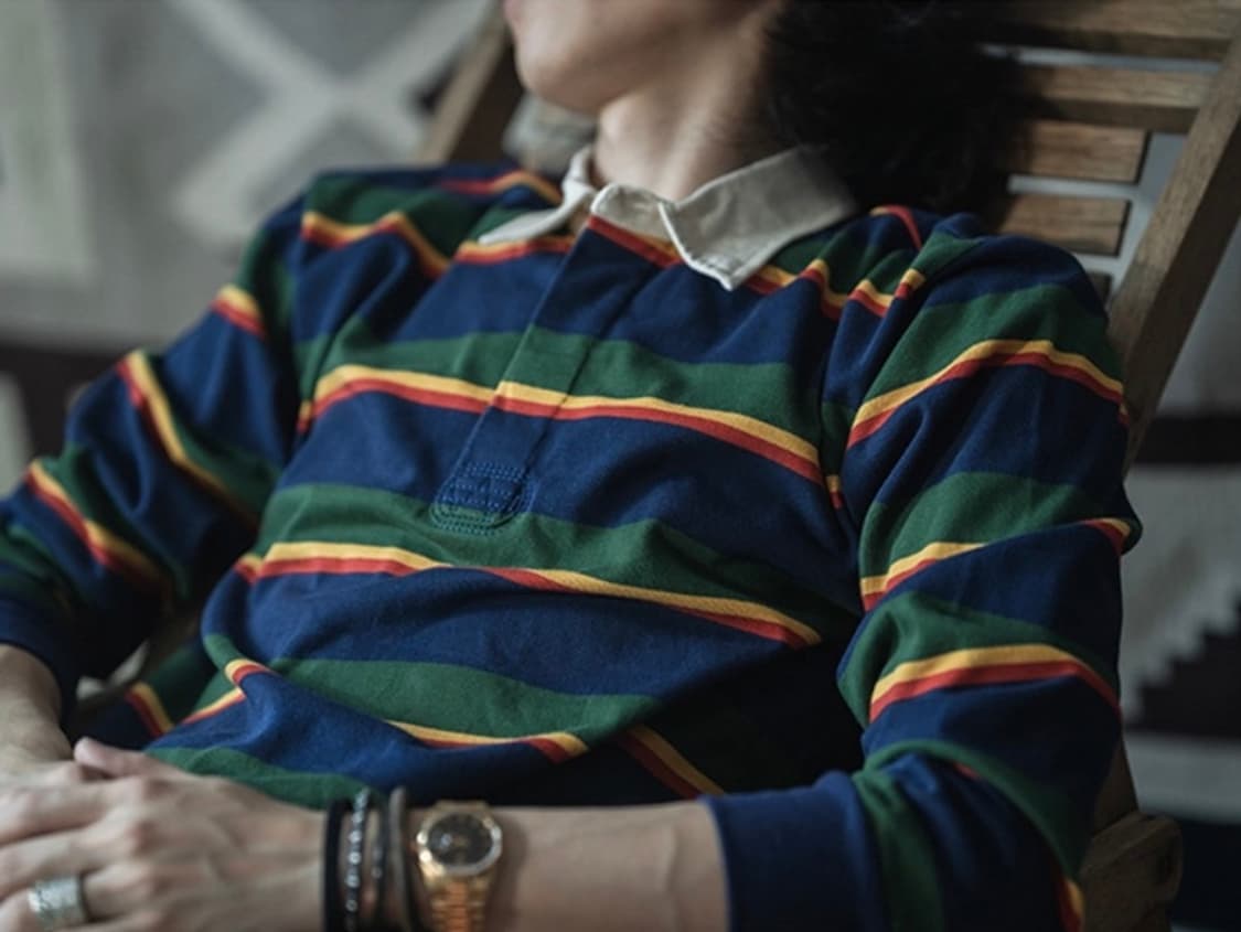 [M] 브론슨 논스탁 헤비 스트라이프 럭비 티 셔츠 상품이미지2