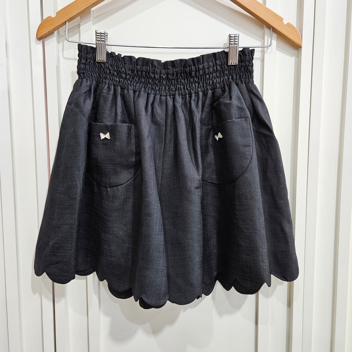 블랙 리본포켓 바지 상품이미지1