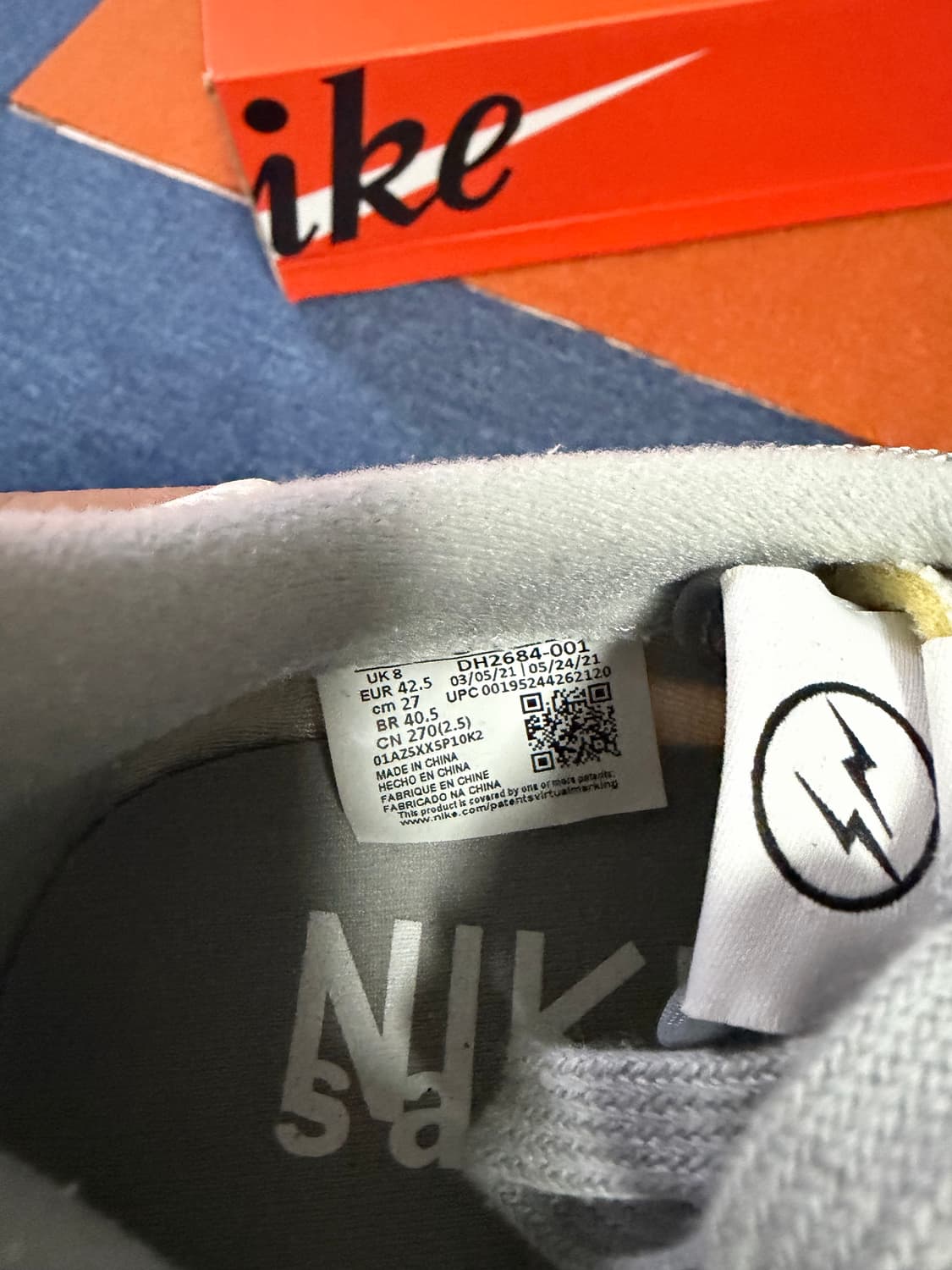 나이키 사카이 프라그먼트 그레이 270 상품이미지2