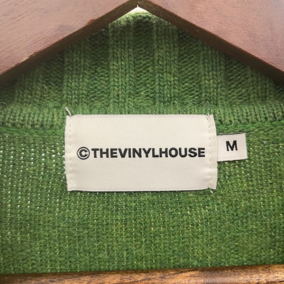 더 바이닐 하우스 빈티지 말차카키 집업 가디건 M C09430 상품이미지5