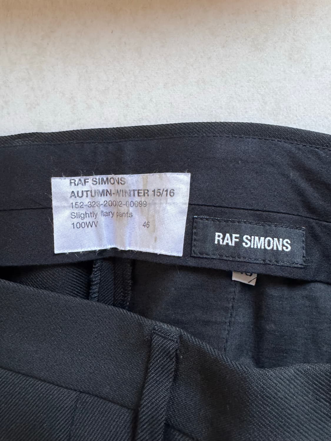 라프시몬스 15FW 울 트라우저 샘플 상품이미지3