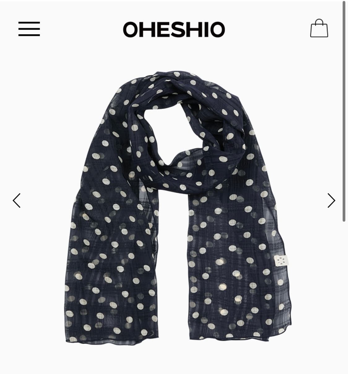 오헤시오 도트쉬어스카프 머플러 네이비 상품이미지1