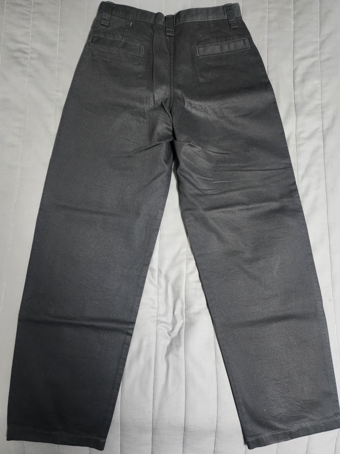 1회착 82 긴기장) 유니클로U 와이드핏 치노팬츠 블랙 상품이미지4