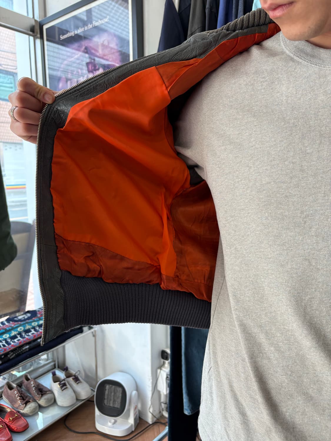 80s Germany 레더 플라이트 자켓 상품이미지8