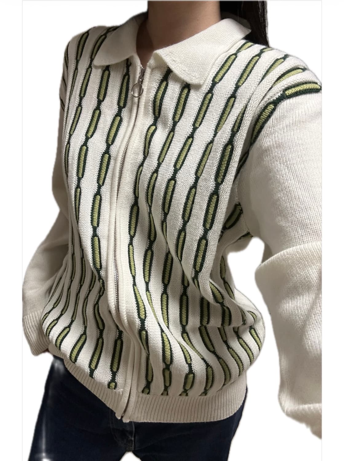 디스이즈네버댓 chain zip up 니트 가디건 상품이미지1