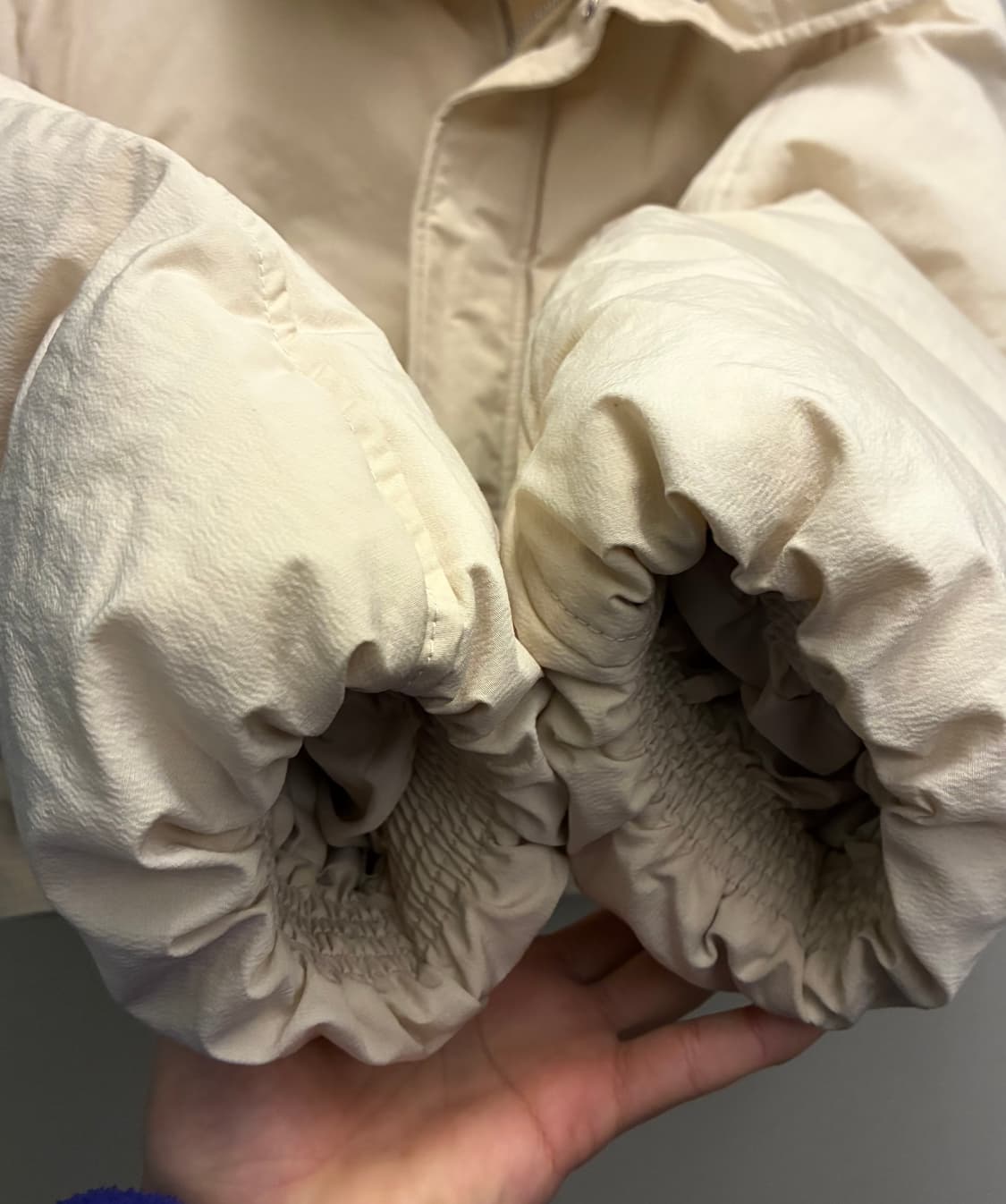 (F)RECTO 렉토 버틀러 푸퍼 덕다운 크롭 숏패딩 크림 상품이미지3