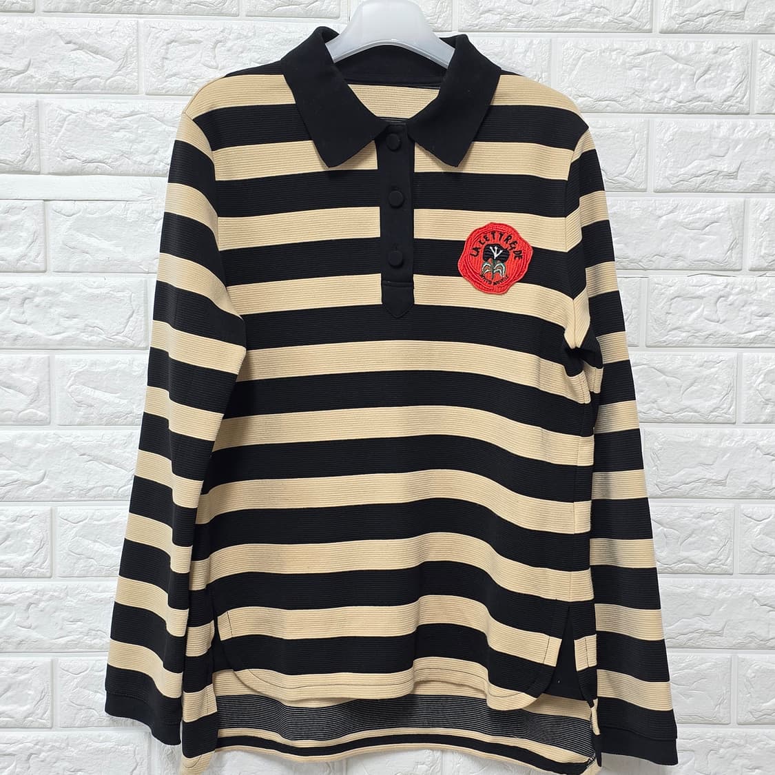 택포) 한섬 SJ SJ 스트라이프 코듀로이 폴로티 M 상품이미지1