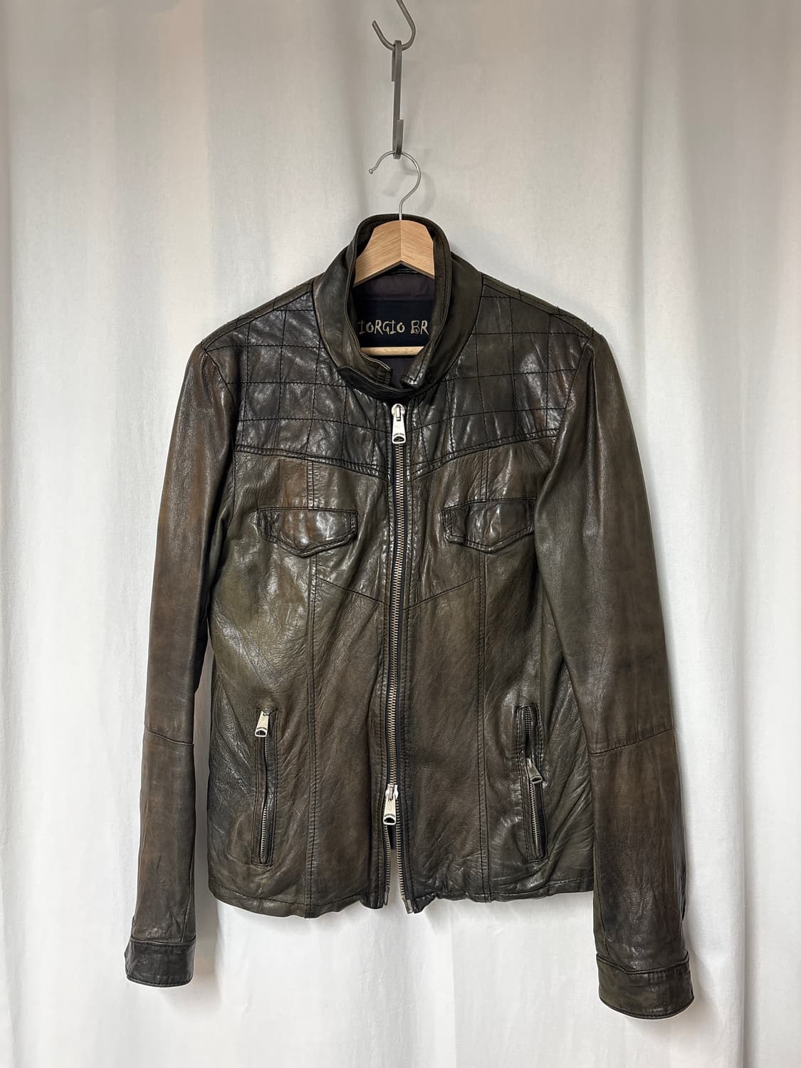 조르지오 브라토 11ss 워시드 레더 자켓 상품이미지1