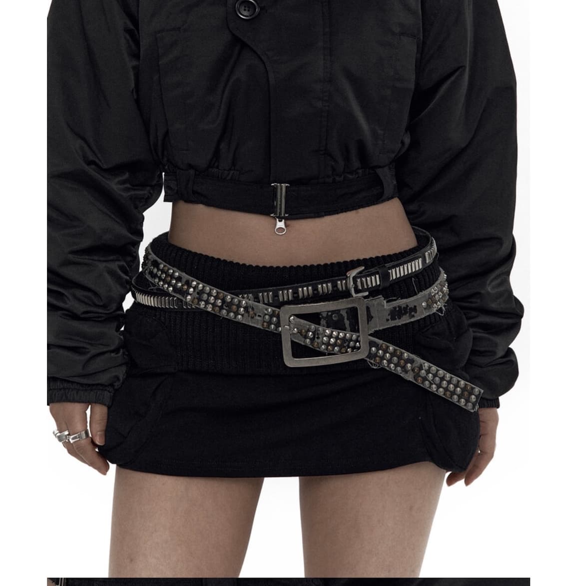 카시코 니트 마이크로 스커트 블랙 S 상품이미지1