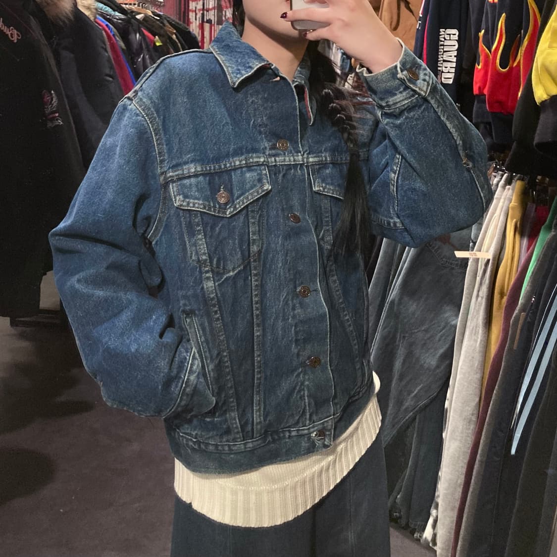 [IM] 플레인 포켓 데님 워싱 자켓 중청 상품이미지5