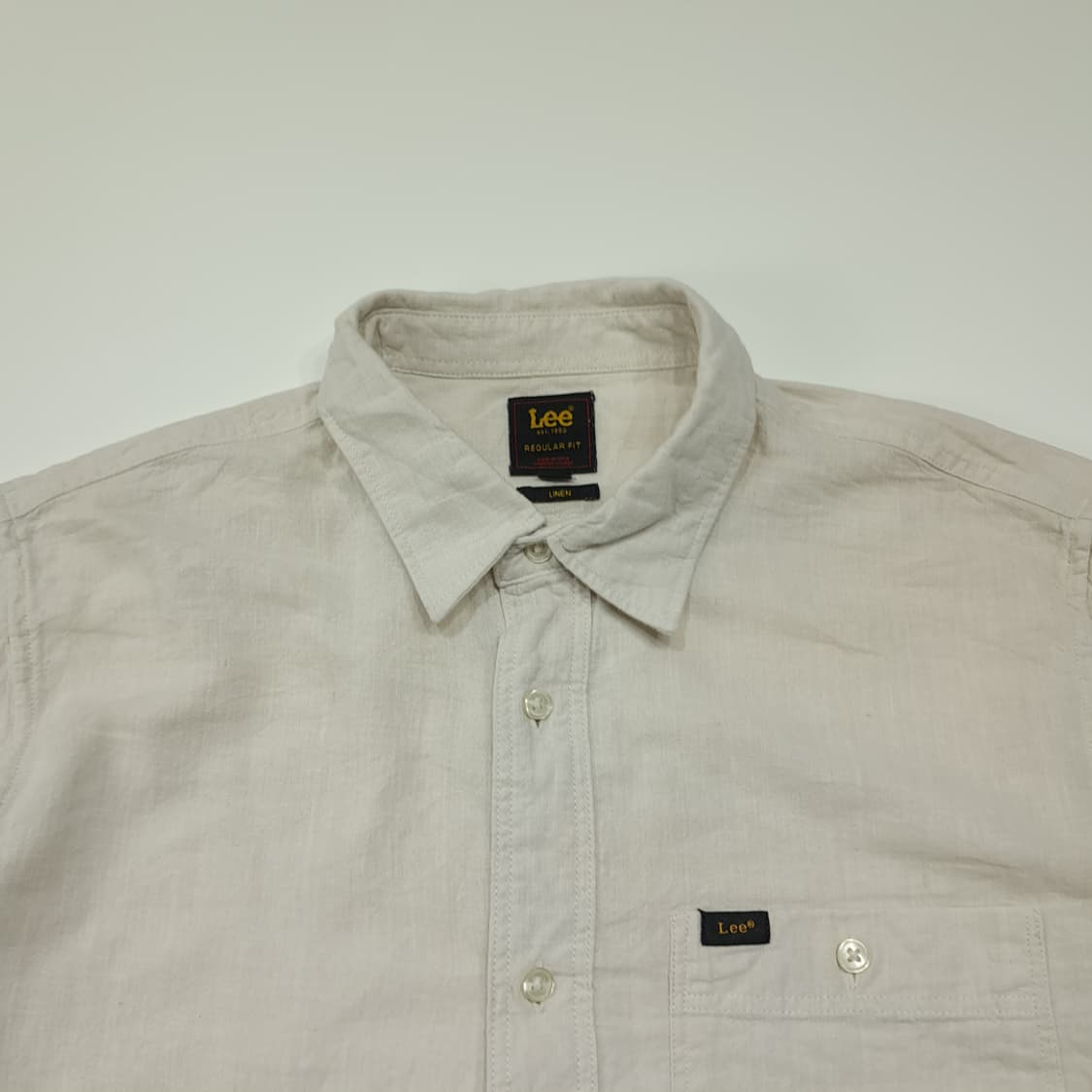 CL772 M 리 코튼린넨 레귤러핏 슬러브 에크루 셔츠 남방 상품이미지2