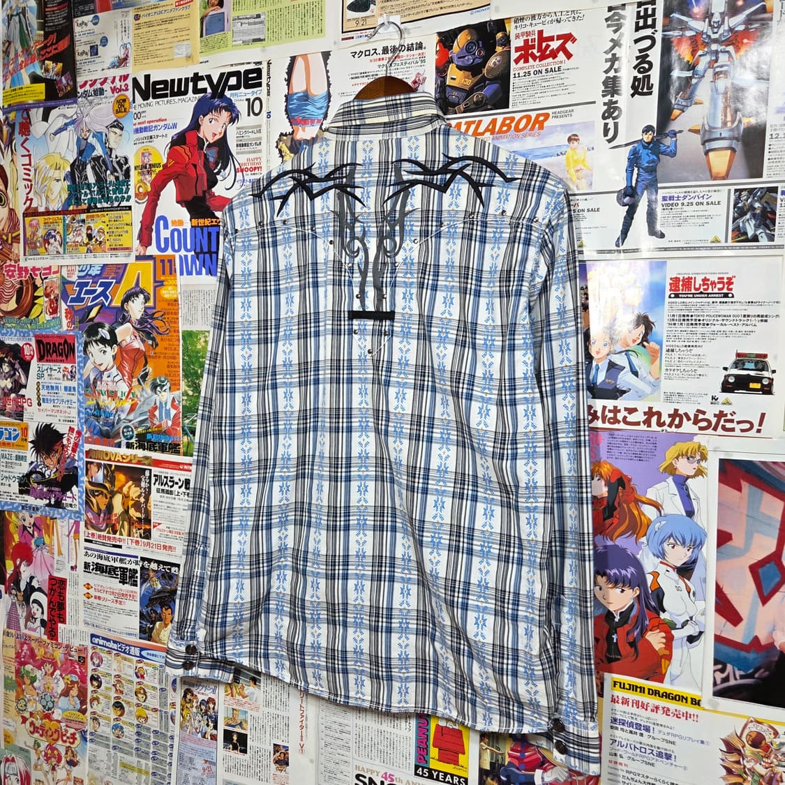 JPN 펑크 스터드 웨스턴 체크 셔츠 상품이미지5