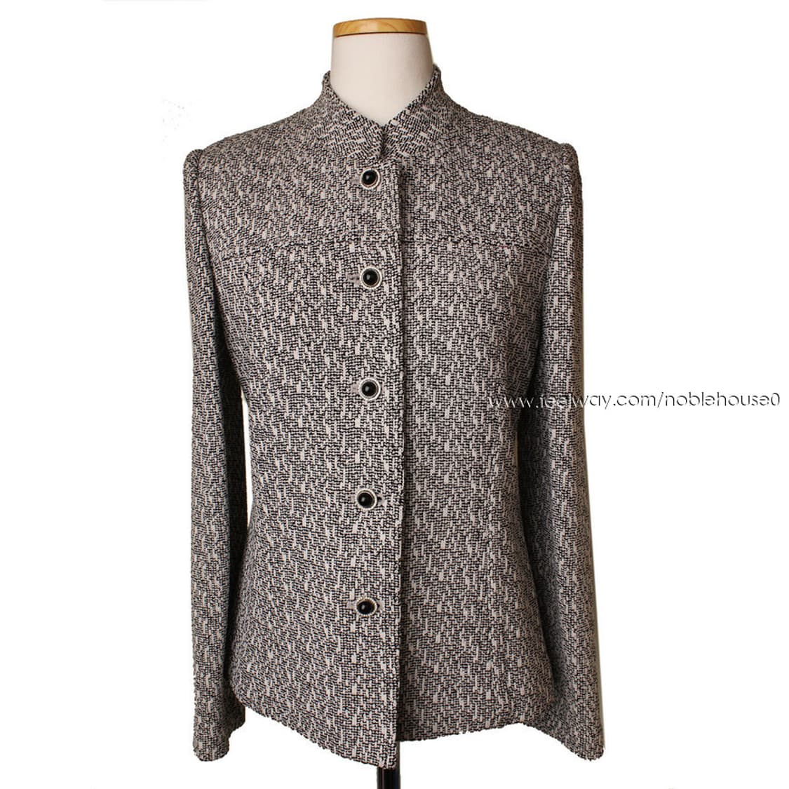 레이나뉴욕 블랙&화이트 보카시 울 니트 자켓(66) 상품이미지1