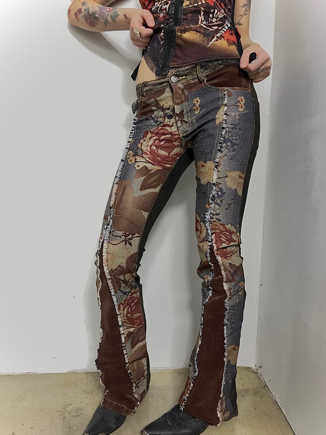 오즈온 보헤미안 패턴 부츠컷 데님팬츠 상품이미지5