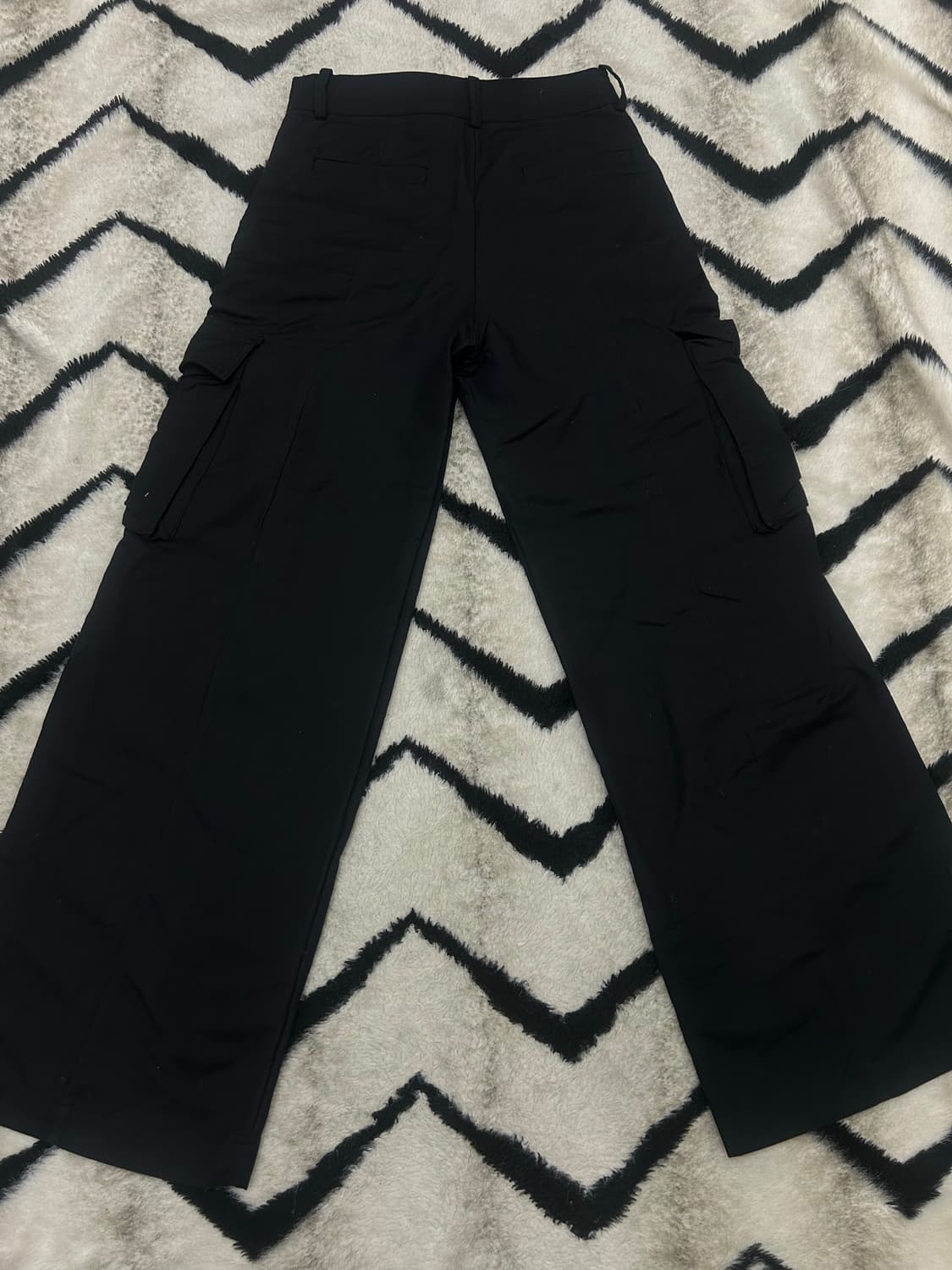 [S]앤아더스토리즈 하이웨스트 플레어핏 코튼 카고 팬츠/블랙 상품이미지2