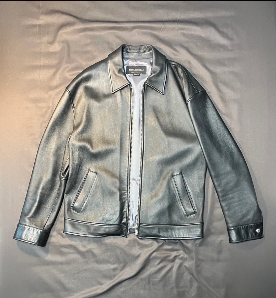 드림월드 램스킨 세미오버 싱글 라이더 자켓 상품이미지2