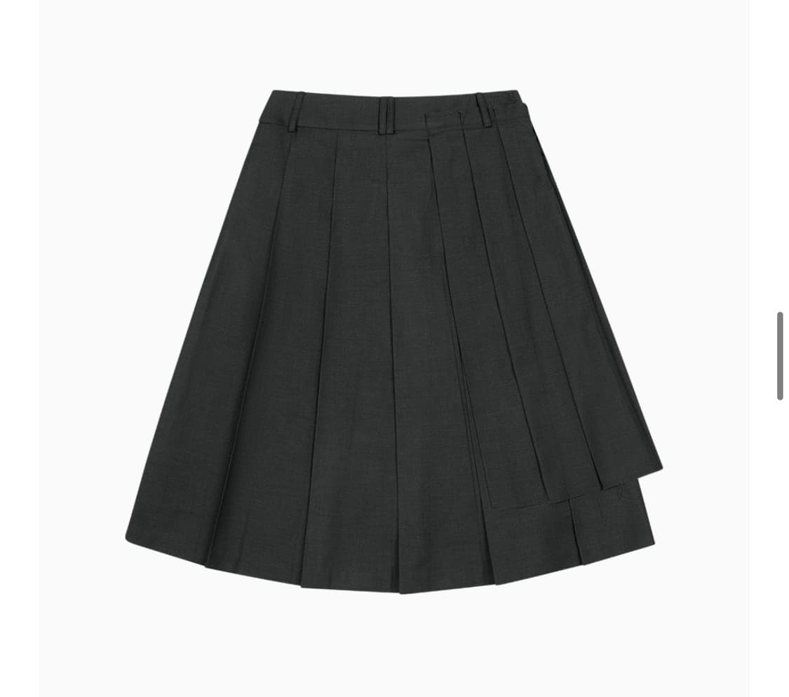 오헤시오 플리츠 레이어드 스커트 차콜 상품이미지2