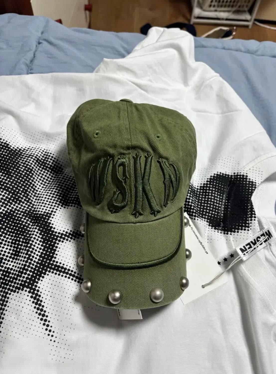 OS) 웨스켄 WSKD 스터드 볼캡 올리브 상품이미지2