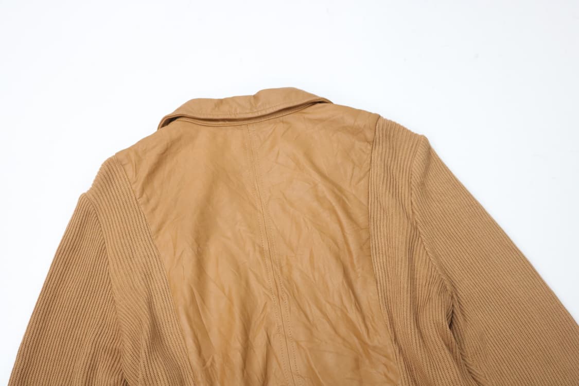 Linea 리네아 빈티지 레더 니트 배색 포켓 자켓 (XL) 상품이미지7