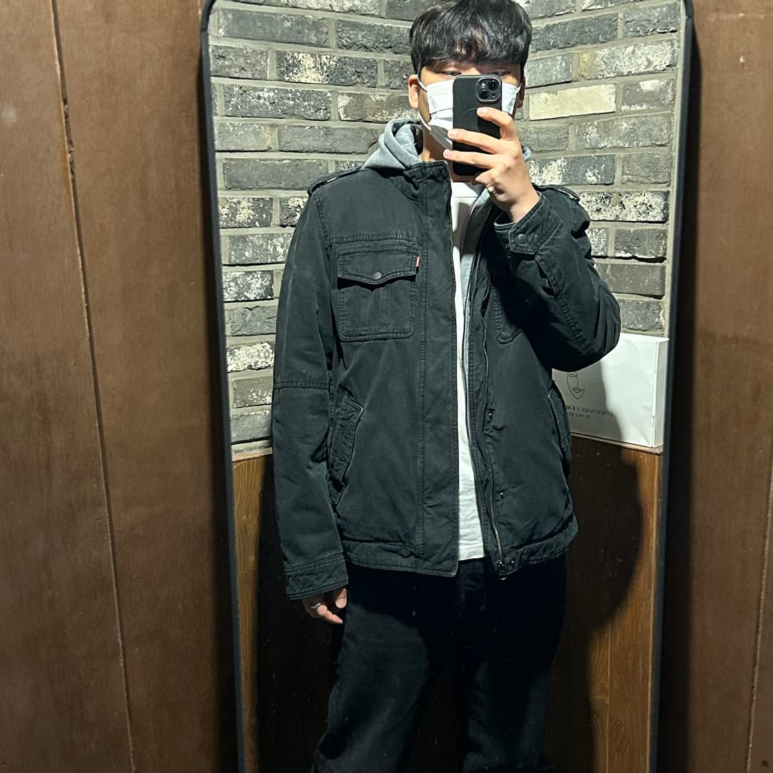 L) 리바이스 데저트 후드 레이어드 자켓 블랙 상품이미지9