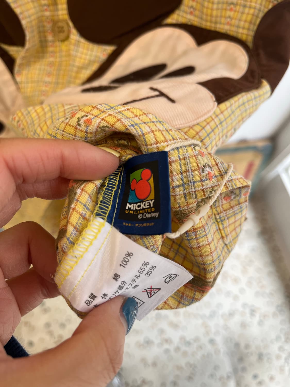 미키마우스 옐로우 체크무늬 셔츠 상품이미지3