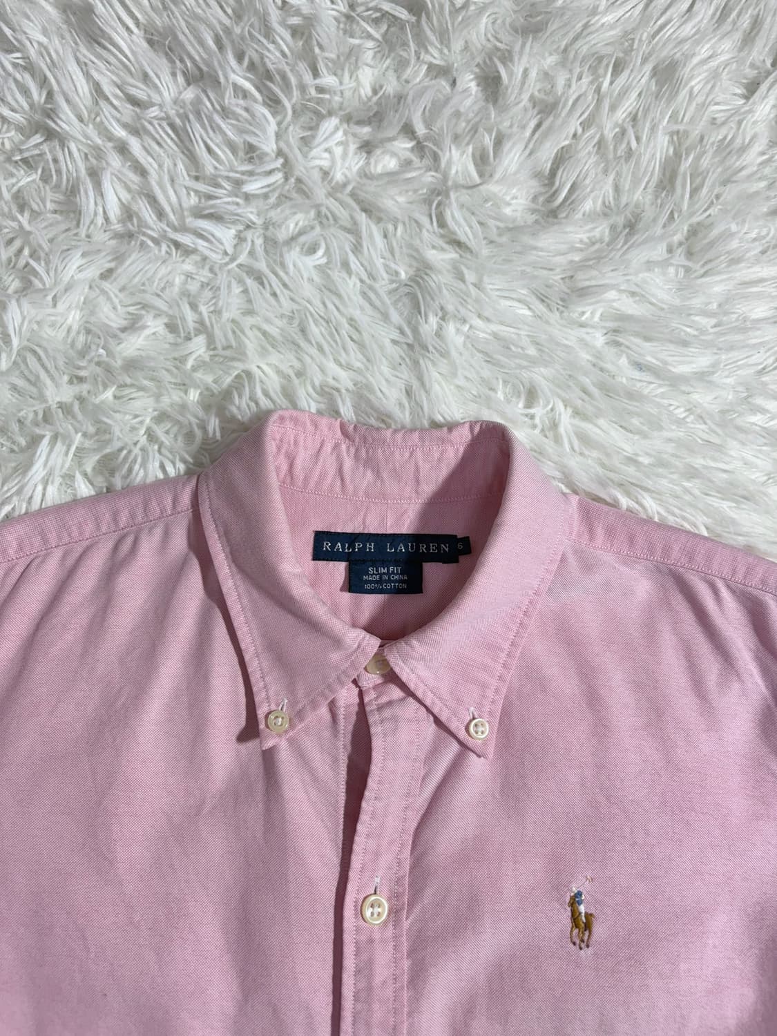 폴로 랄프로렌 핑크 멀티포니 솔리드 셔츠  상품이미지5