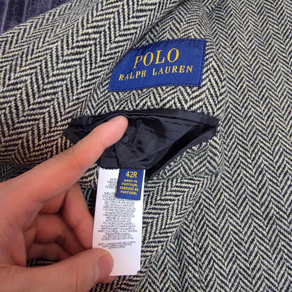 폴로 포르트갈메이드 헤링본자켓 42R 상품이미지4