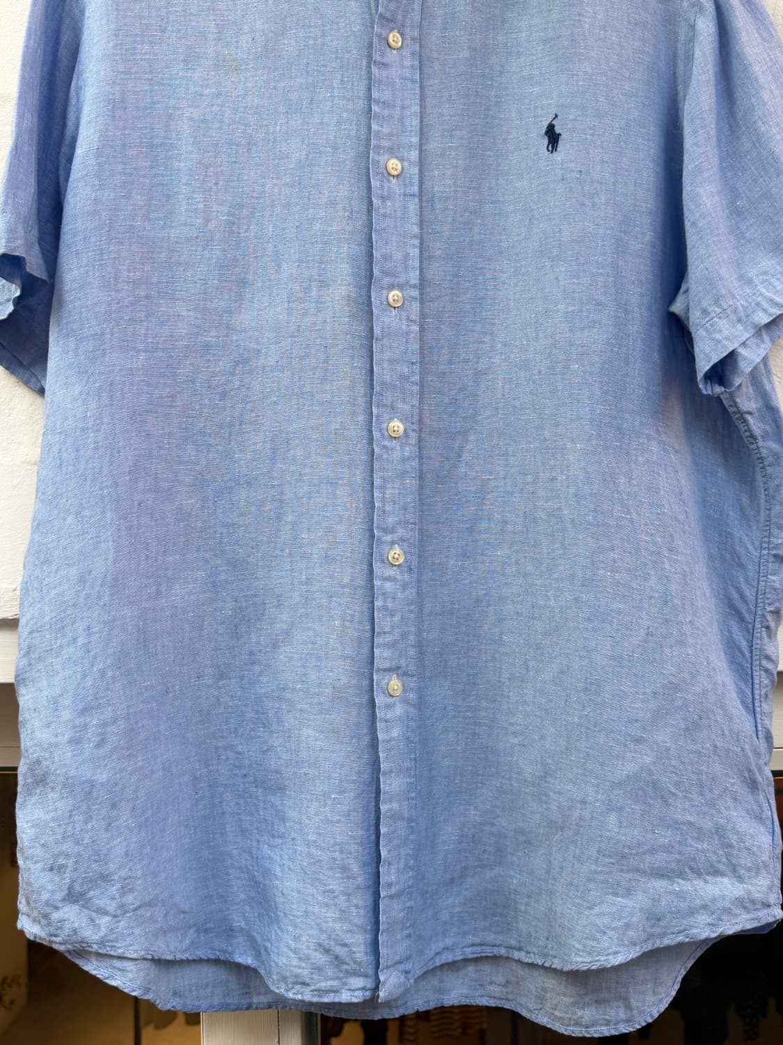 Polo Ralph Lauren 린넨 블루 버튼다운 반팔셔츠 L 상품이미지6