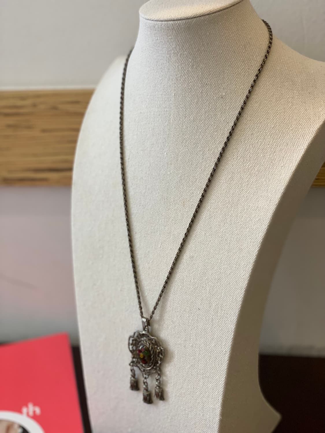 플라워패턴 앤틱 드롭 목걸이 상품이미지7