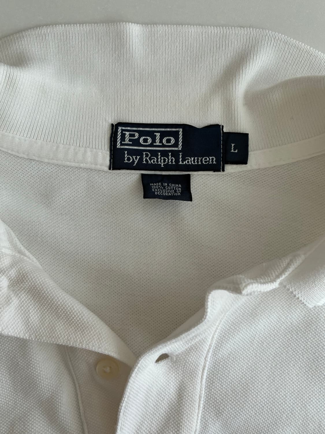 L) 폴로 랄프로렌 반팔 카라 티셔츠 화이트 상품이미지3