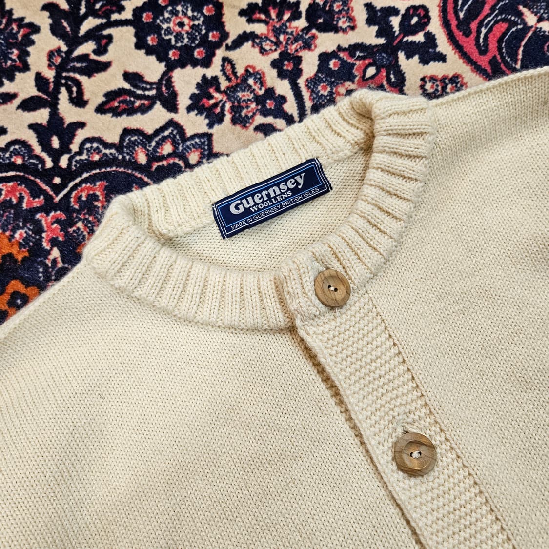 건지울른스 in 영국 양모 피셔맨 버튼 가디건 40size 상품이미지6